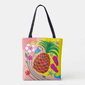 Tropischer Ananas Sommer Tasche (Rückseite)