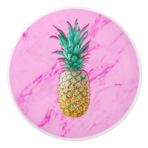 Tropischer Ananas und rosa Marmor Moderne Farben Keramikknauf