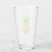 Tropischer Ananas Wasserfarben Sommer Glas (Rückseite)