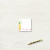 Tropischer Ananas Wasserfarben Sommer Post-it Klebezettel (Auf Schreibtisch)