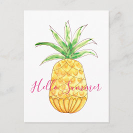 Tropischer Ananas Wasserfarben Sommer Postkarte