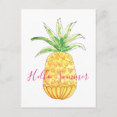 Tropischer Ananas Wasserfarben Sommer Postkarte (Vorderseite)