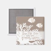 Tropischer Angelfisch aus Weiß und Elfenbein Magnet (Vorderseite/Rückseite)