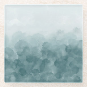 Tropischer aquamariner blauer Watercolor Glasuntersetzer