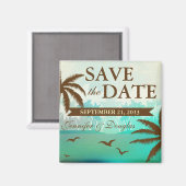 Tropischer Aquamariner Landschaftlicher Strand Spe Magnet (Vorderseite/Rückseite)