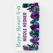 Tropischer Aquamariner Pflaume Lila Hawaii 5-0 50. Banner (Vertikal)