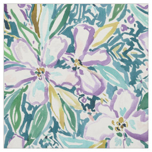 Tropischer Aquarell-mit Blumendruck MONTEREY Stoff