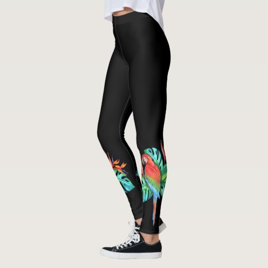 Tropischer Araapfel in Schwarz Leggings (Links)