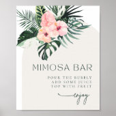 Tropischer Arch Mimosa Bar Sign Poster (Vorne)