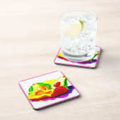 Tropischer Avocado, Erdbeere und Mango. Jetzt kauf Getränkeuntersetzer (Rechte Seite)