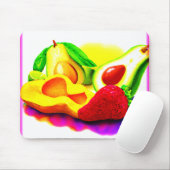 Tropischer Avocado, Erdbeere und Mango. Jetzt kauf Mousepad (Mit Mouse)