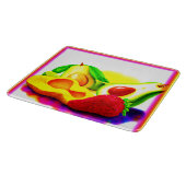 Tropischer Avocado, Erdbeere und Mango. Jetzt kauf Schneidebrett (Ecke)