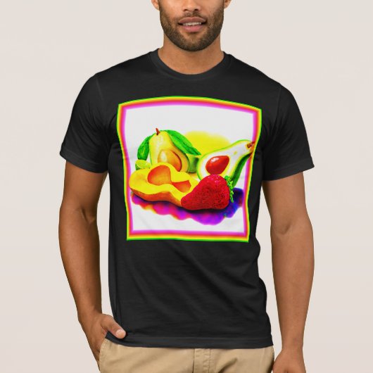 Tropischer Avocado, Erdbeere und Mango. Jetzt kauf T-Shirt (Vorderseite)