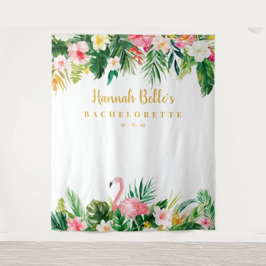 Tropischer Bachelorette Hintergrund, Fotobooth Pro Wandteppich (Vorderseite)