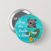 Tropischer Bachelorette QR-Code Kaufen Sie ein Get Button (Vorne & Hinten)