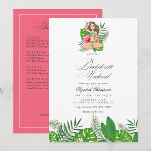 Tropischer Bachelorette Wochenendausflug & QR Code Einladung