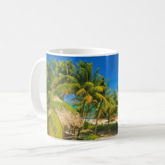 Tropischer Badeort, Belize Kaffeetasse (Vorderseite Links)