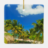 Tropischer Badeort, Belize Keramikornament (Rückseite)