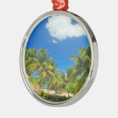 Tropischer Badeort, Belize Ornament Aus Metall (Links)