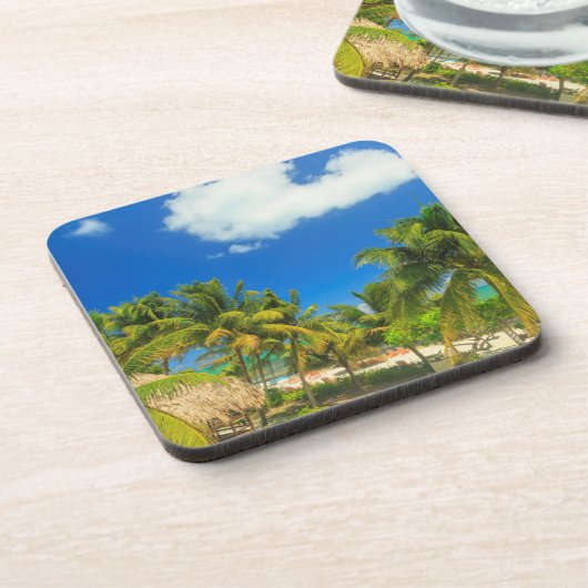 Tropischer Badeort, Belize Untersetzer (Linke Seite)