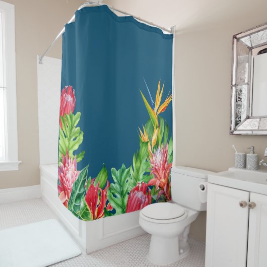 TROPISCHER BADEZIMMERVORHANG DUSCHVORHANG (Beispiel)