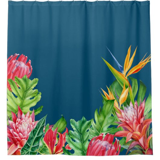 TROPISCHER BADEZIMMERVORHANG DUSCHVORHANG (Vorderseite)