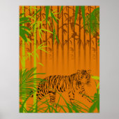 Tropischer Bambus und Leopard Poster (Vorne)