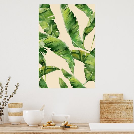 Tropischer Bananenleaf Poster (Küche)
