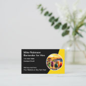 Tropischer Barkeeper für die Vermietung von Visite Visitenkarte (Stehend Vorderseite)