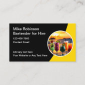 Tropischer Barkeeper für die Vermietung von Visite Visitenkarte (Vorderseite)