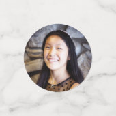 Tropischer Bat Mitzvah 3 Foto Grüne goldene Flora Konfetti (Klein Vorderseite)