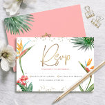 Tropischer Bat Mitzvah Gold Script Floral Wasserfa<br><div class="desc">Seien Sie stolz, freuen Sie sich und feiern Sie diesen Meilenstein Ihres Lieblings-Bat Mitzvah mit dieser raffinierten, personalisierten UAWG Insert-Karte für Ihre Veranstaltung! Stilvolle, atemberaubende, farbenfrohe, tropische Wasserfarbenvögel paradiesischer Blume, Imitate goldgeschriebene Schrift, Star of David und Glitzer Punkte, zusammen mit dunklem Rose rosa und graue moderne Sans Serif Typ, überlagern...</div>