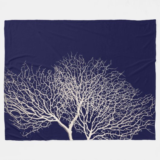 Tropischer Baumkorn Weißer Blue Beach der Marine Fleecedecke (Vorderseite (Horizontal))