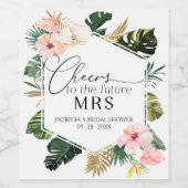 Tropischer Beifall für das Brautparty der Zukunft Weinetikett (Einzelnes Label)