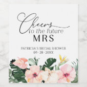 Tropischer Beifall für das Brautparty der Zukunft Weinetikett (Einzelnes Label)