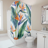 Tropischer Bird des Paradieses Duschvorhang (Beispiel)