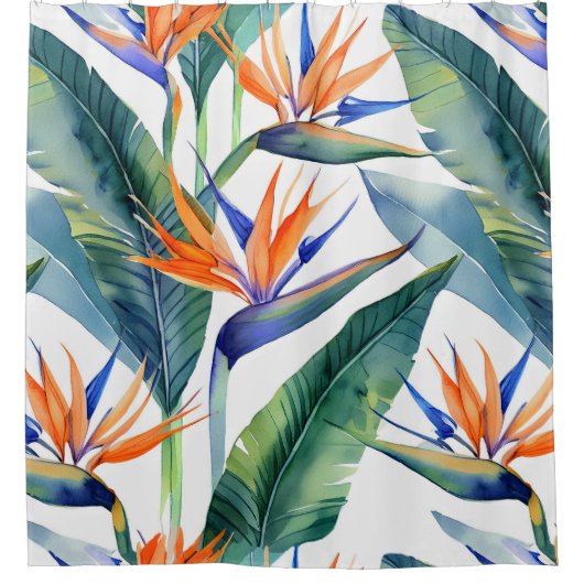 Tropischer Bird des Paradieses Duschvorhang (Vorderseite)