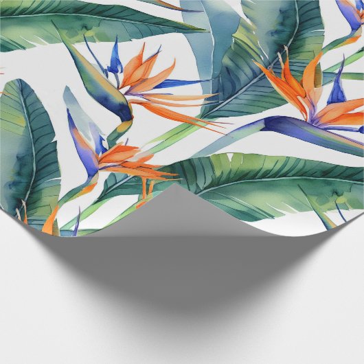 Tropischer Bird des Paradieses Geschenkpapier (Ecke)
