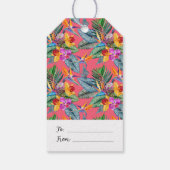 Tropischer Bird des Paradieses und des Orchideenfr Geschenkanhänger (Rückseite)