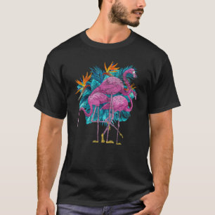Tropischer Bird Lover Exotic Animal Lover Pink Fla T-Shirt