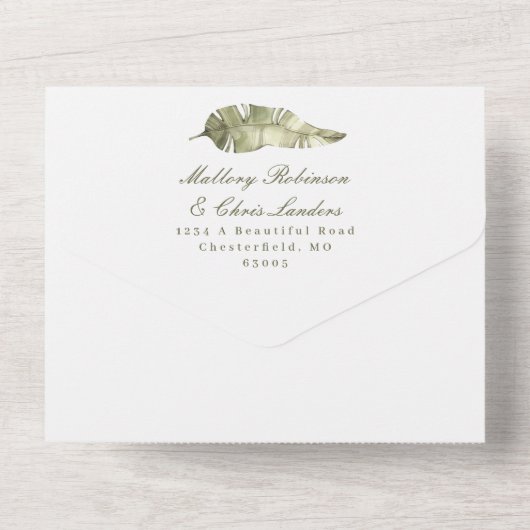 Tropischer Bird of Paradise All In One Einladung (Rückseite)