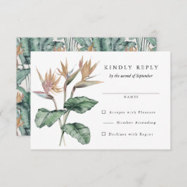 Tropischer Bird of Paradise Blume Hochzeit RSVP Karte