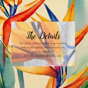 Tropischer Bird of Paradise Blumenzwiebeldetails Begleitkarte