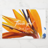 Tropischer Bird of Paradise Floral Wedding Vielen Schaumweinetikett (Einzelnes Label)