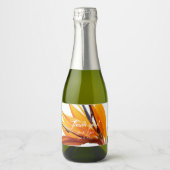 Tropischer Bird of Paradise Floral Wedding Vielen Schaumweinetikett (Vorderseite)
