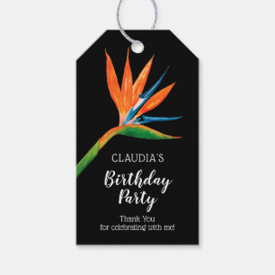 Tropischer Bird of Paradise Geburtstagsparty Danke Geschenkanhänger