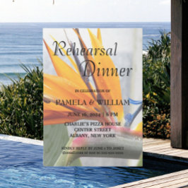 Tropischer Bird of Paradise Hochzeit Probe Dinner Einladung