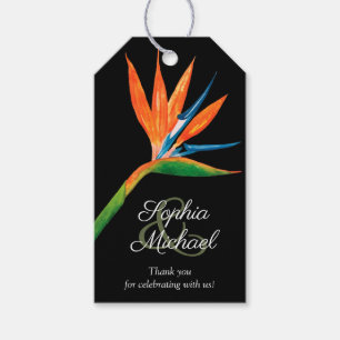 Tropischer Bird of Paradise Hochzeit Vielen Dank Geschenkanhänger