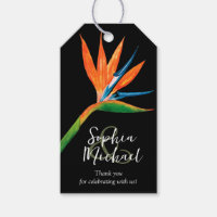Tropischer Bird of Paradise Hochzeit Vielen Dank