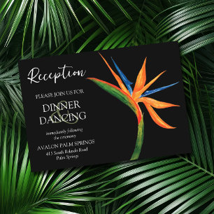 Tropischer Bird of Paradise Hochzeitskarten Begleitkarte